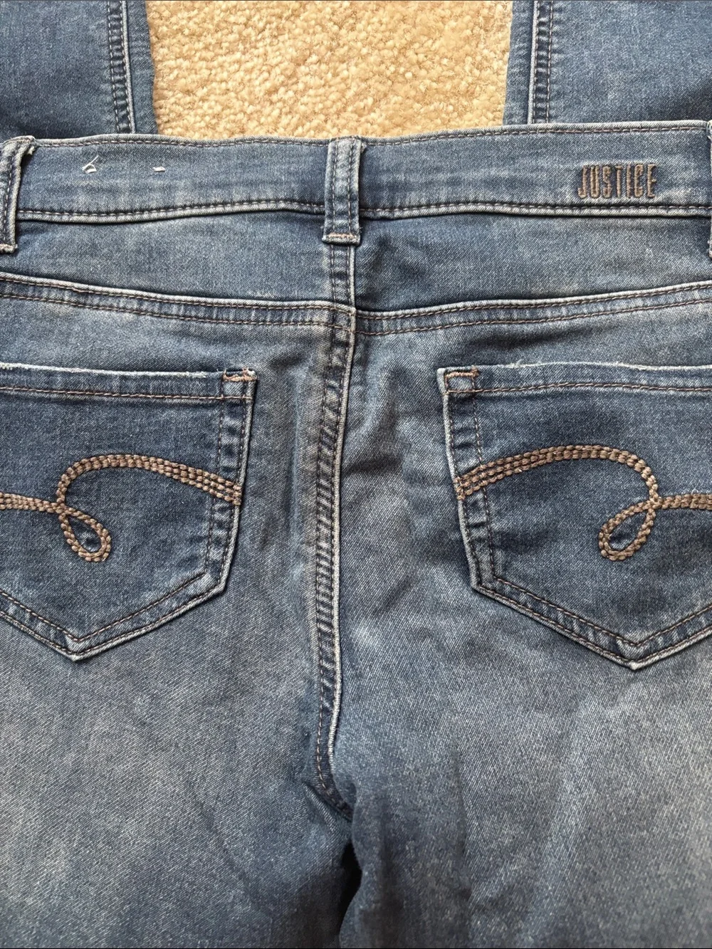 Girls Justice mid rise begging  Jeans in Dark Blue - Classic Everyday Denim